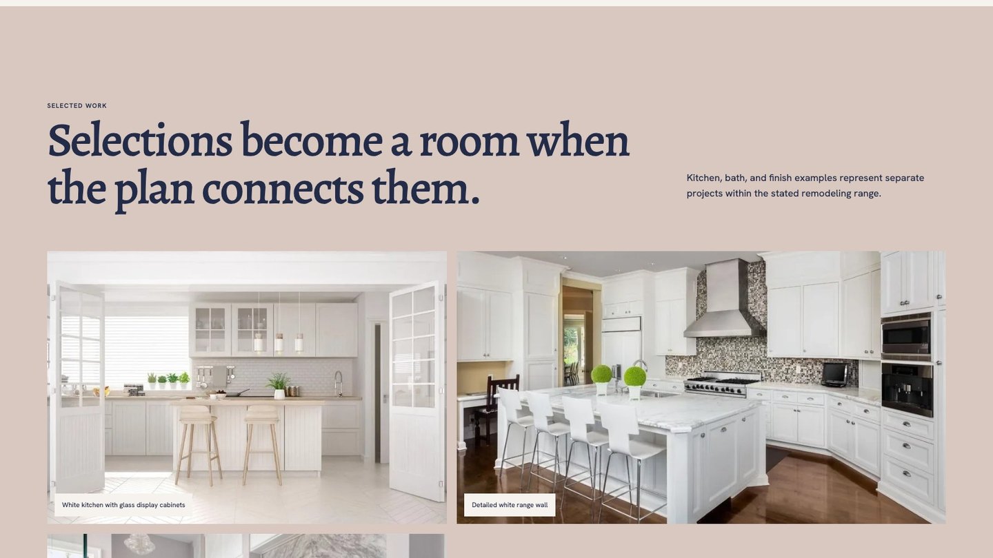 The project section of the new homepage